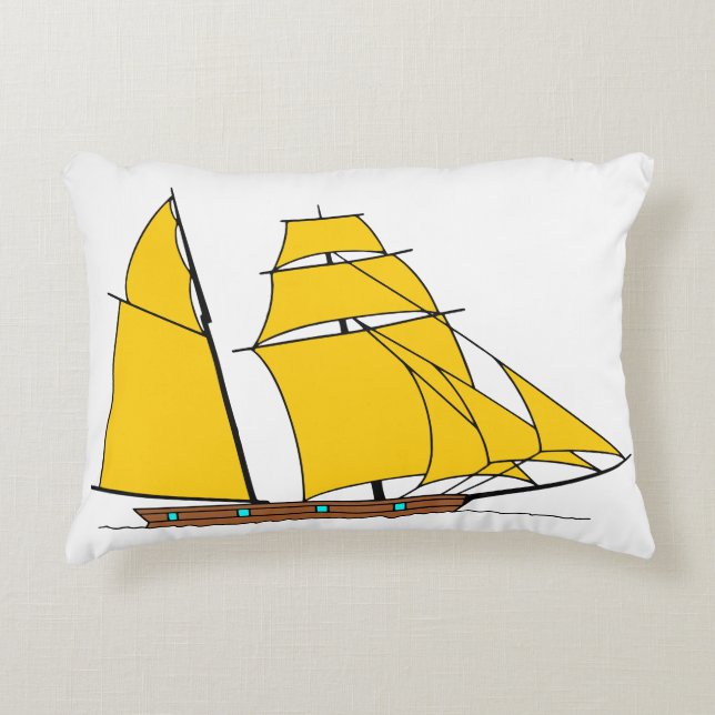 Almofada Decorativa Travesseiro Sunset Sailboat (Frente)