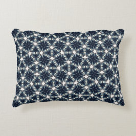 Almofada Decorativa Treliça de Flor de Neve Índigo