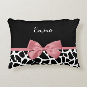 Almofada Decorativa Trendy Giraffe Impressão Rosy Arco Rosa Com Nome
