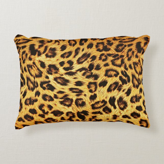 Almofada Decorativa Trendy Leopard: Padrão de Design da pele. (Frente)
