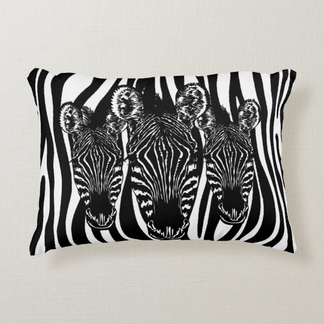 Almofada Decorativa Trendy Zebra Herd na Impressão Zebra (Frente)