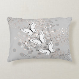 Almofada Decorativa Três Borboletas Brancas
