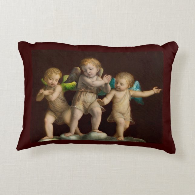 Almofada Decorativa Três pequenos Cherubs ou anjos (Verso)