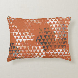 Almofada Decorativa Triângulos Sem Costura: Fundo Laranja