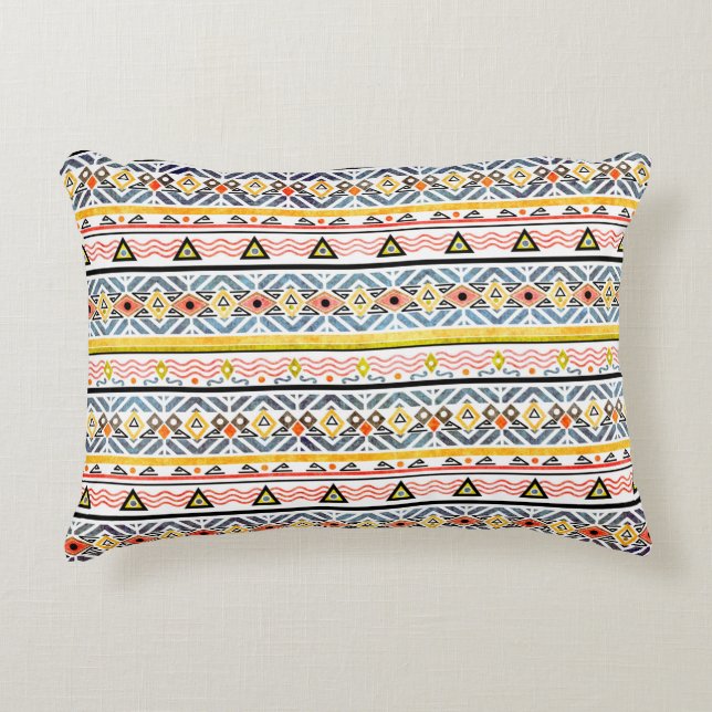 Almofada Decorativa Tribal grunge ethno folk pattern in retro style (Frente)