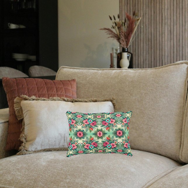 Almofada Decorativa Trópicos Brilhantes Lumbar (Criador carregado)