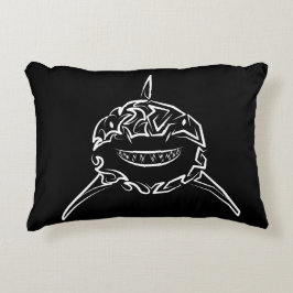 Almofada Decorativa Tubarão-branco-Excelente-tribal preto e branco