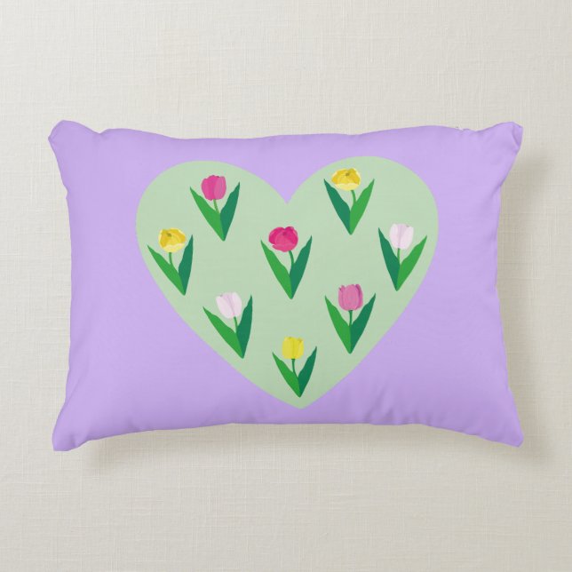 Almofada Decorativa Tulipas adoráveis. (Frente)