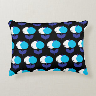 Almofada Decorativa Tulipas Geométricas Azul e Preto