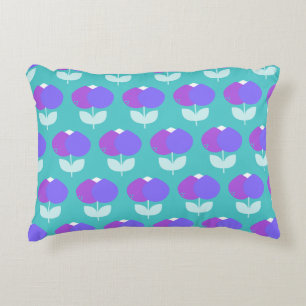 Almofada Decorativa Tulipas Geométricas Roxo e Aqua