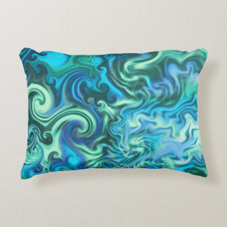 Almofada Decorativa Turquesa azul psicadélico & aqua do