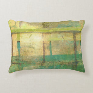 Almofada Decorativa Turquesa e pintura Abstrato verde