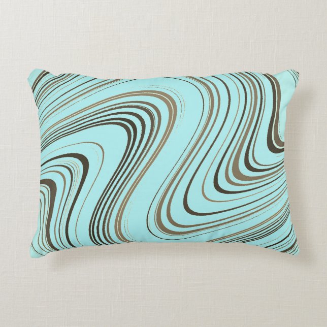 Almofada Decorativa Turquesa russa e curva Dourada (Frente)