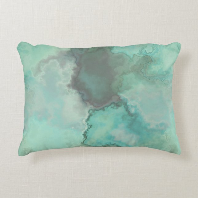 Almofada Decorativa Turquoise Marble Abstrato Rug (Frente)
