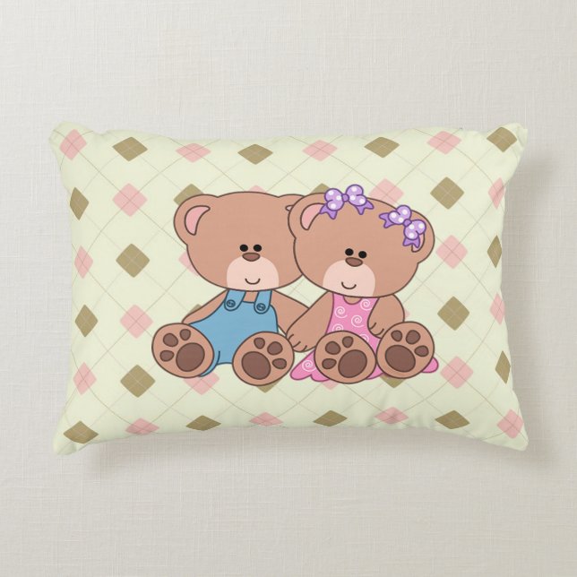 Almofada Decorativa Twin Boy e Girl Bear (Frente)