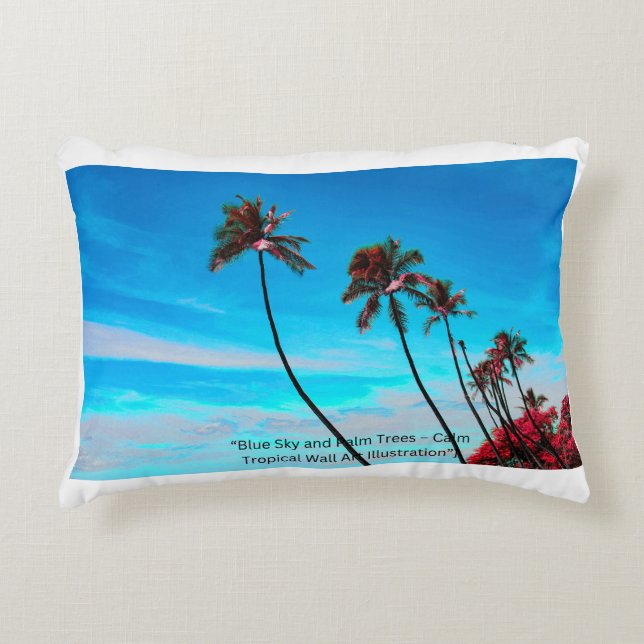 Almofada Decorativa Two Palm Trees Wall Art | Tropical Minimalist (Frente)