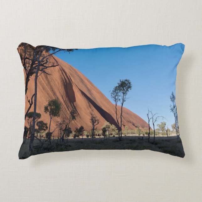 Almofada Decorativa uluru e planície do deserto (Frente)