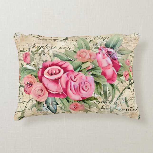 Almofada Decorativa Um Design francês Ephemera Series 26 (Frente)