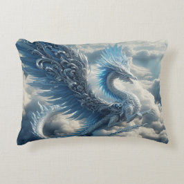 Almofada Decorativa Um Dragão Incrível Cercado por Nuvens
