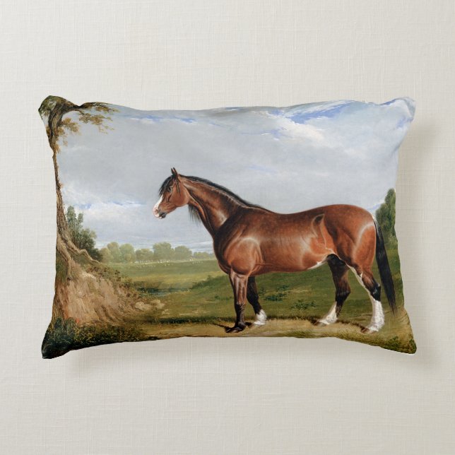Almofada Decorativa Um Garanhão Clydesdale (Frente)