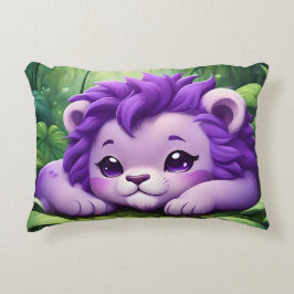 Almofada Decorativa Um leão roxo na selva