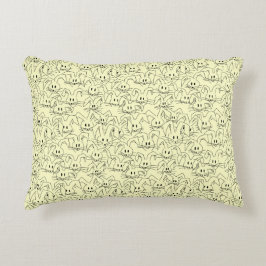 Almofada Decorativa Um monte de Bunnies em amarelo - padrão sem costur