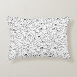 Almofada Decorativa Um monte de Bunnies em branco - padrão perfeito.