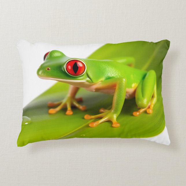 Almofada Decorativa Um sapo-árvore vermelho (Frente)