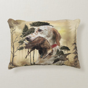Almofada Decorativa Um Woodcock com o setter inglês