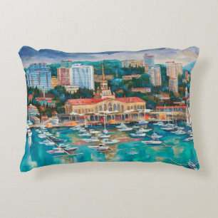 Almofada Decorativa Uma pintura a óleo na canvas. Panorama de Sochi. A