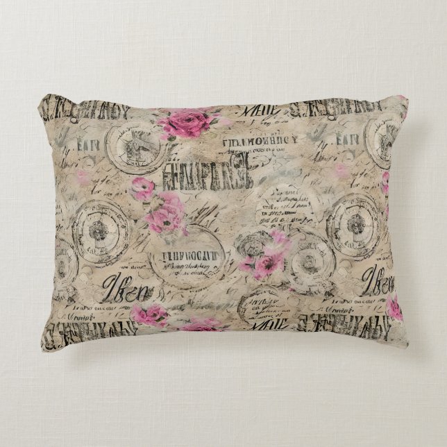 Almofada Decorativa Uma Série de Design de Efêmeras Francesas 24 (Frente)