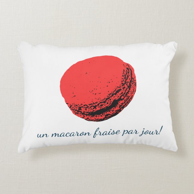 Almofada Decorativa un macaron fraise par jour! (Frente)