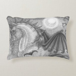 ALMOFADA DECORATIVA UNICORN GÓTICO DE HALLOWEEN COM ASAS DE BATER, CA