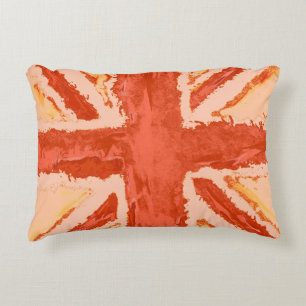 Almofada Decorativa Union Jack Painted UK Art Tangerine por Heva Weva
