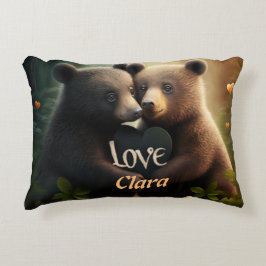 Almofada Decorativa Ursos bonitos apaixonados se abraçando