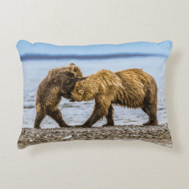 Almofada Decorativa Ursos castanhos costeiros