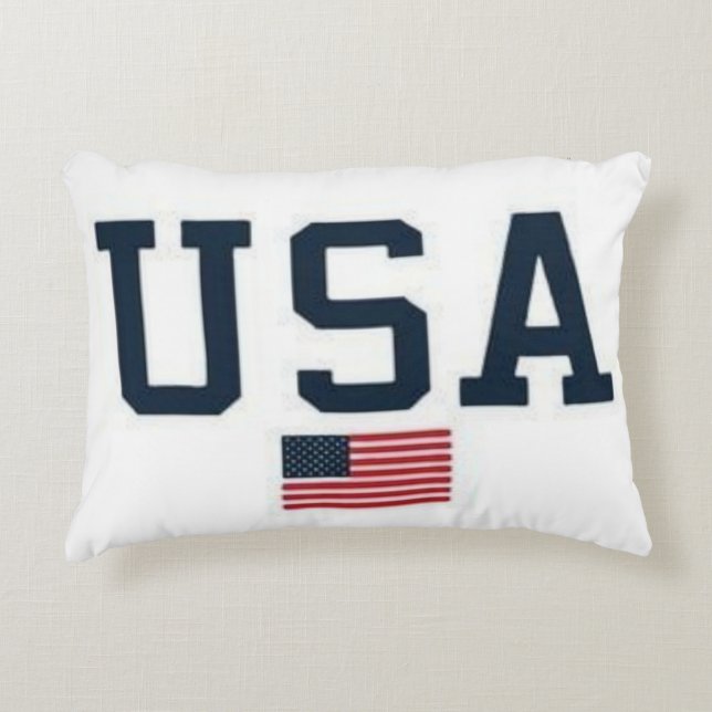 Almofada Decorativa USA varsity letters American Flag Gym Sports  (Frente)