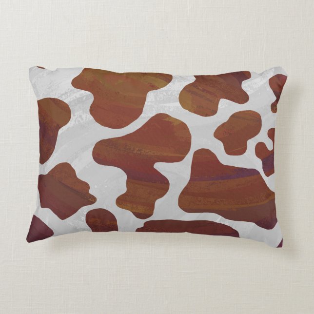 Almofada Decorativa Vaca Castanho e Impressão Branco (Verso)