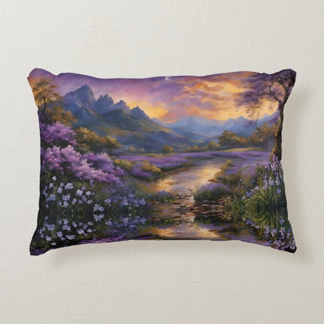 Almofada Decorativa Vale da lavanda em Dawn (Frente)