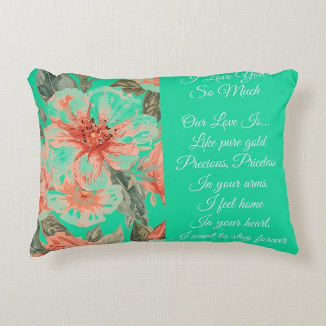 Almofada Decorativa Valentines Day, I Love You So Much, Love Poem (Frente)