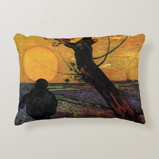 Almofada Decorativa Van Gogh; O Semeador, Agricultor Camponês Antigo (Frente)