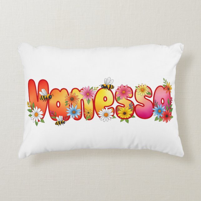 Almofada Decorativa Vanessa - Personalized Bee Pillow (Frente)