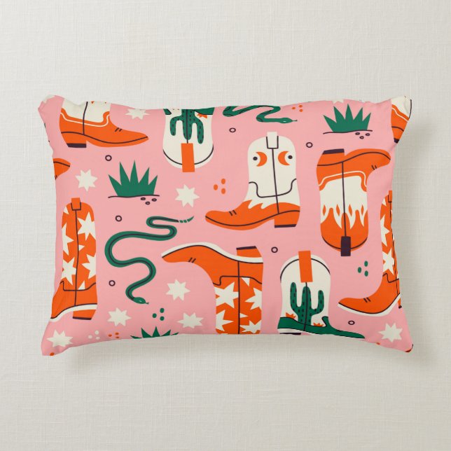 Almofada Decorativa Vários padrões de botas de cowboy (Frente)