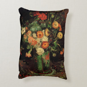 Almofada Decorativa Vaso com Zinnias e Gerânios, Vincent van Gogh