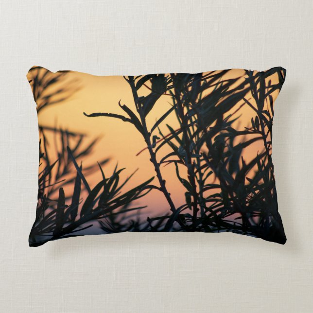 Almofada Decorativa Vegetação no pôr do sol (Frente)