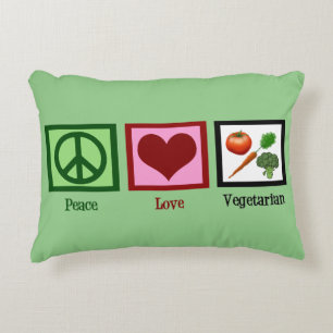 Almofada Decorativa Vegetariano do amor da paz