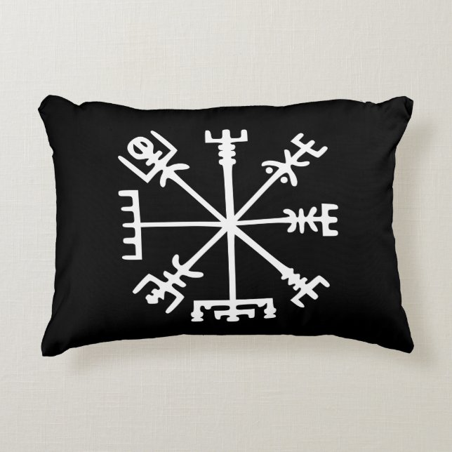 Almofada Decorativa Vegvísir (compasso de Viking) (Frente)