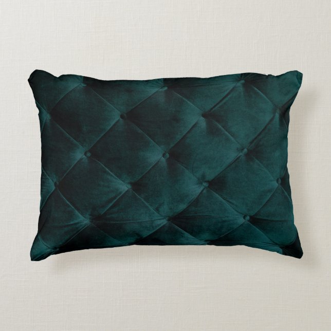 Almofada Decorativa Velvet Green: Elegância Têxtil Malaquita (Frente)