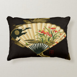 Almofada Decorativa Ventilador oriental esmagado com Design Floral