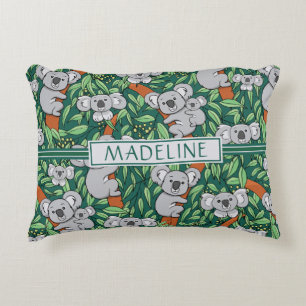 Almofada Decorativa Verde-caçador personalizado de padrão Koala